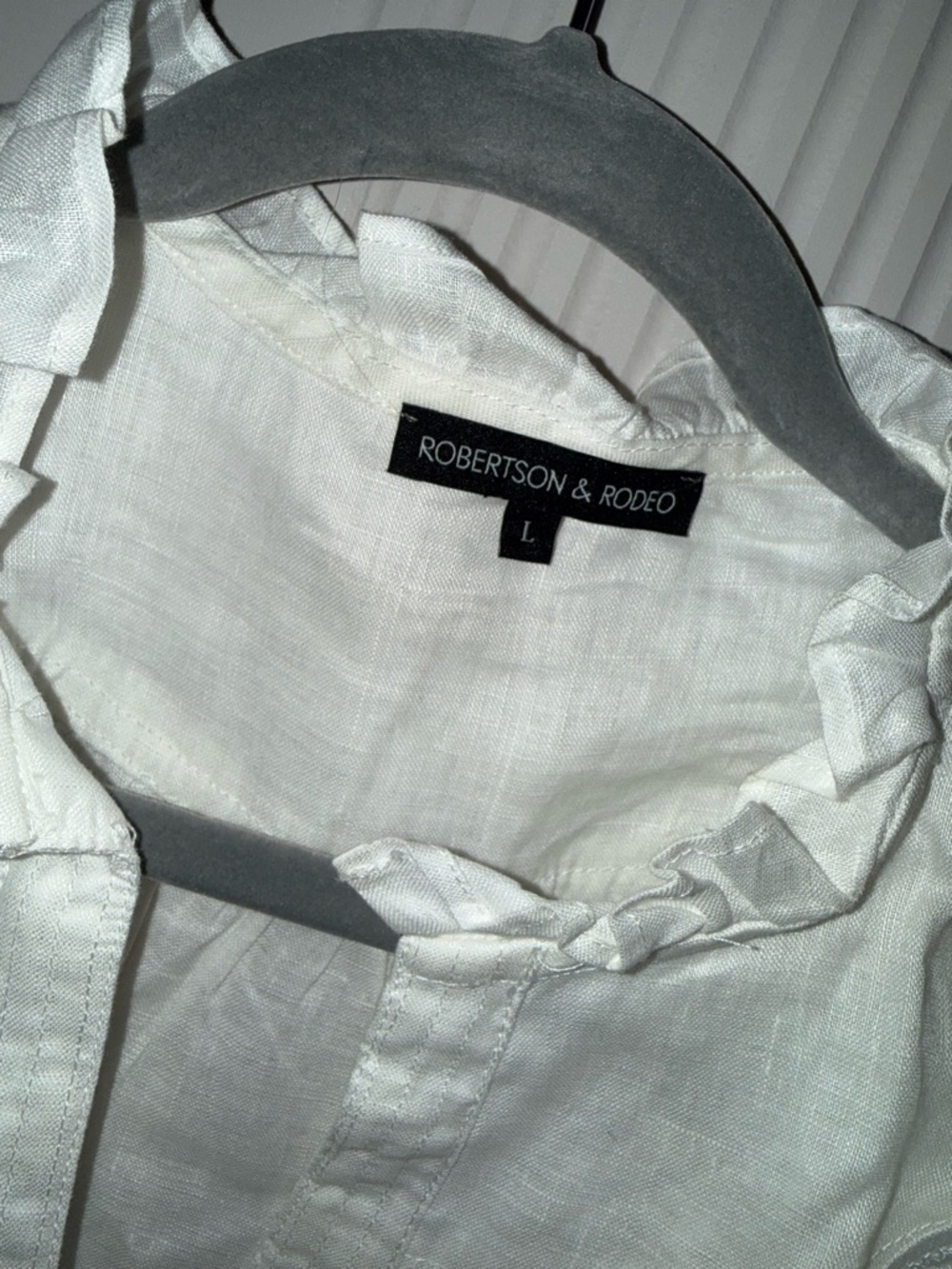 Robinson & Rodeo White Ruffle Linen Camisole - Picture 2 of 3